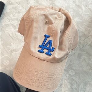 Tan Kids Cap with Blue Logo
